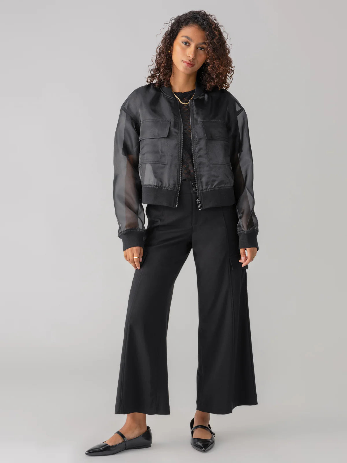 Skyline Organza Bomber - Black