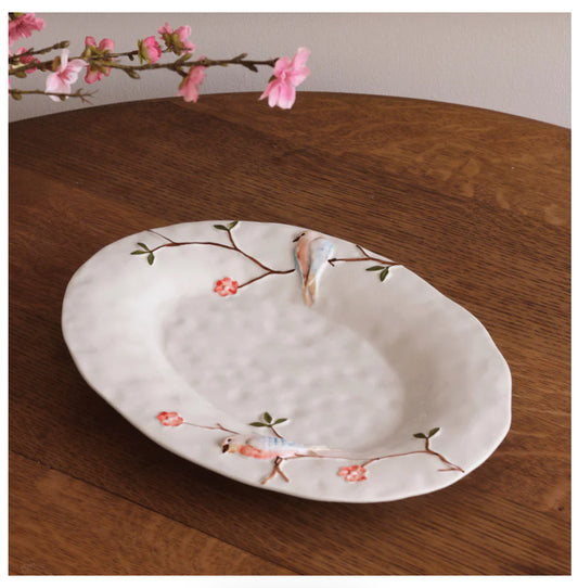 Bird on a Branch Oval Platter