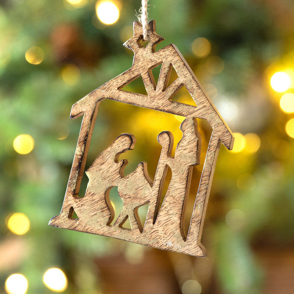 Wooden Nativity Ornament