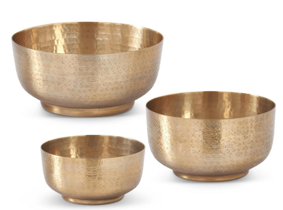 Textured Antiqued Gold Footed Bowls (small)