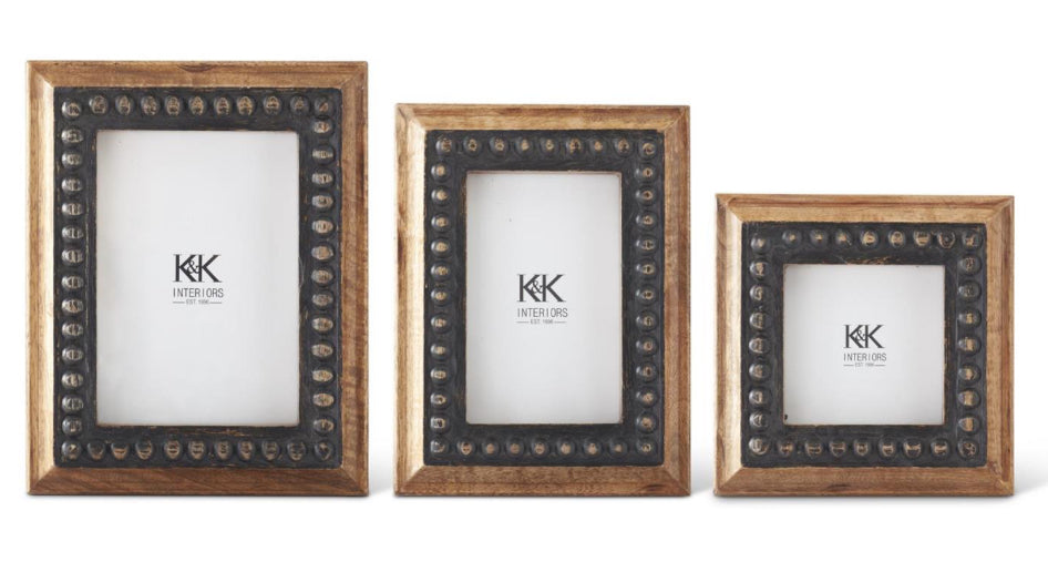 Black Rivet & Wood Photo Frames (small)