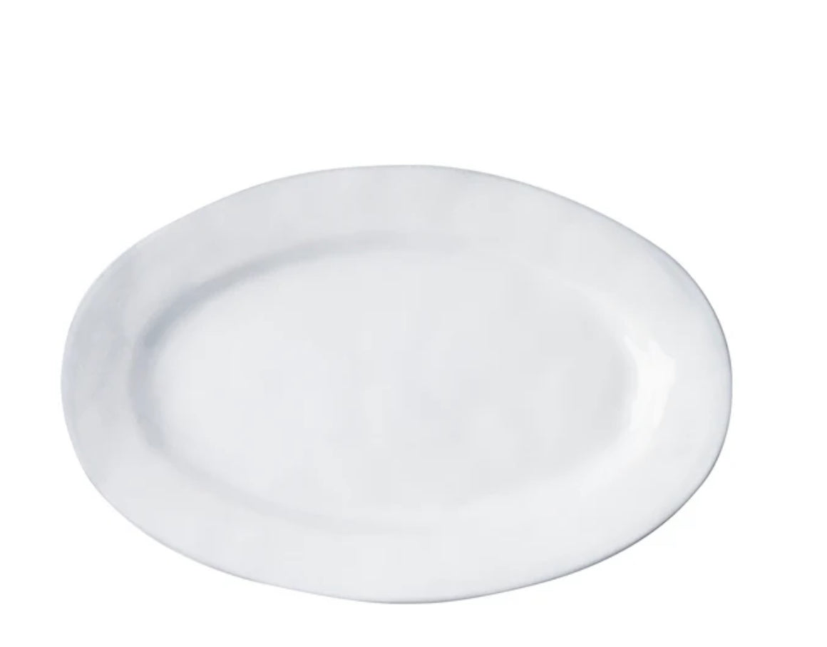 Quotidien White Oval Platter 15"