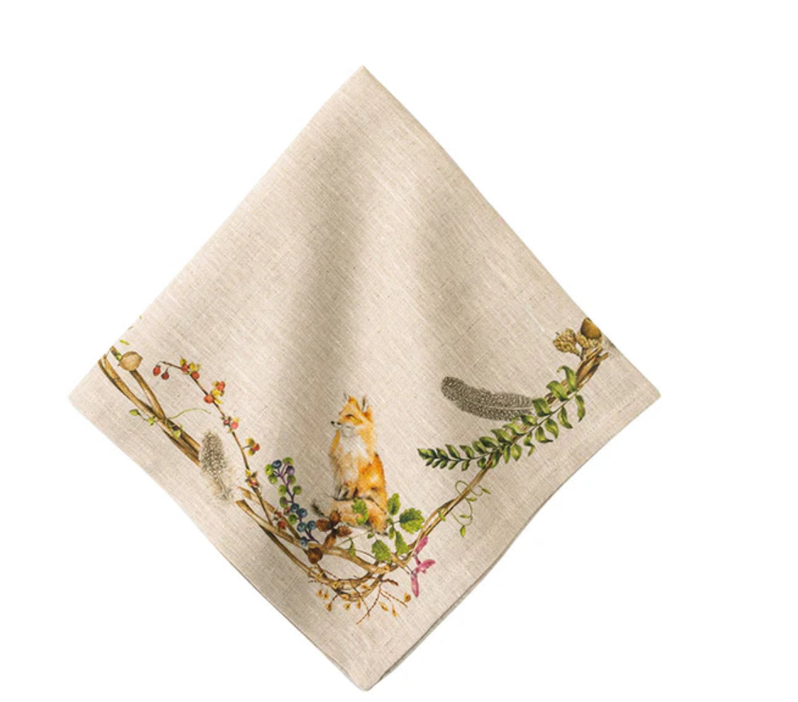 Forest Walk Napkin w/ Animals set of Four