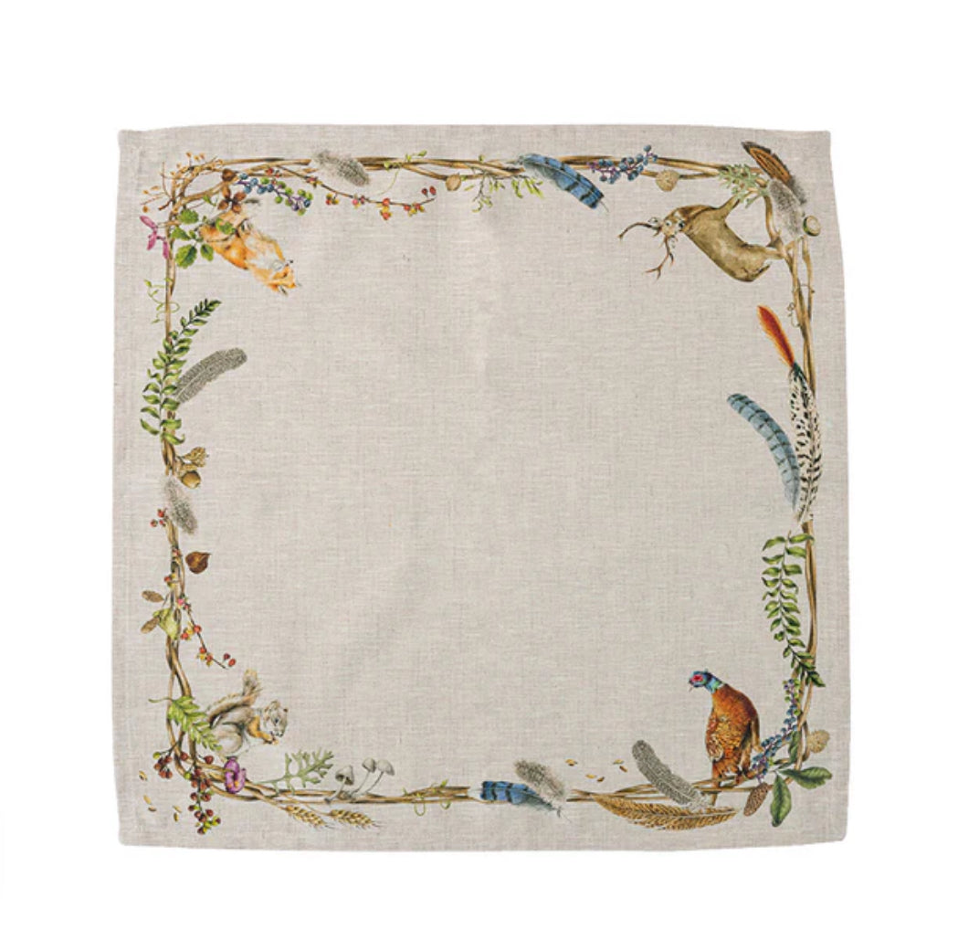 Forest Walk Napkin w/ Animals set of Four