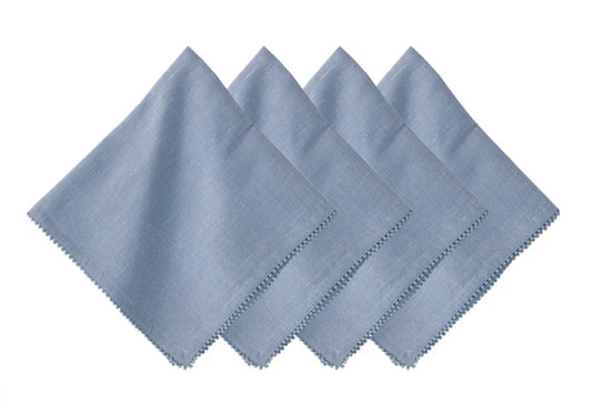 Berry Trim Napkins- Chambray