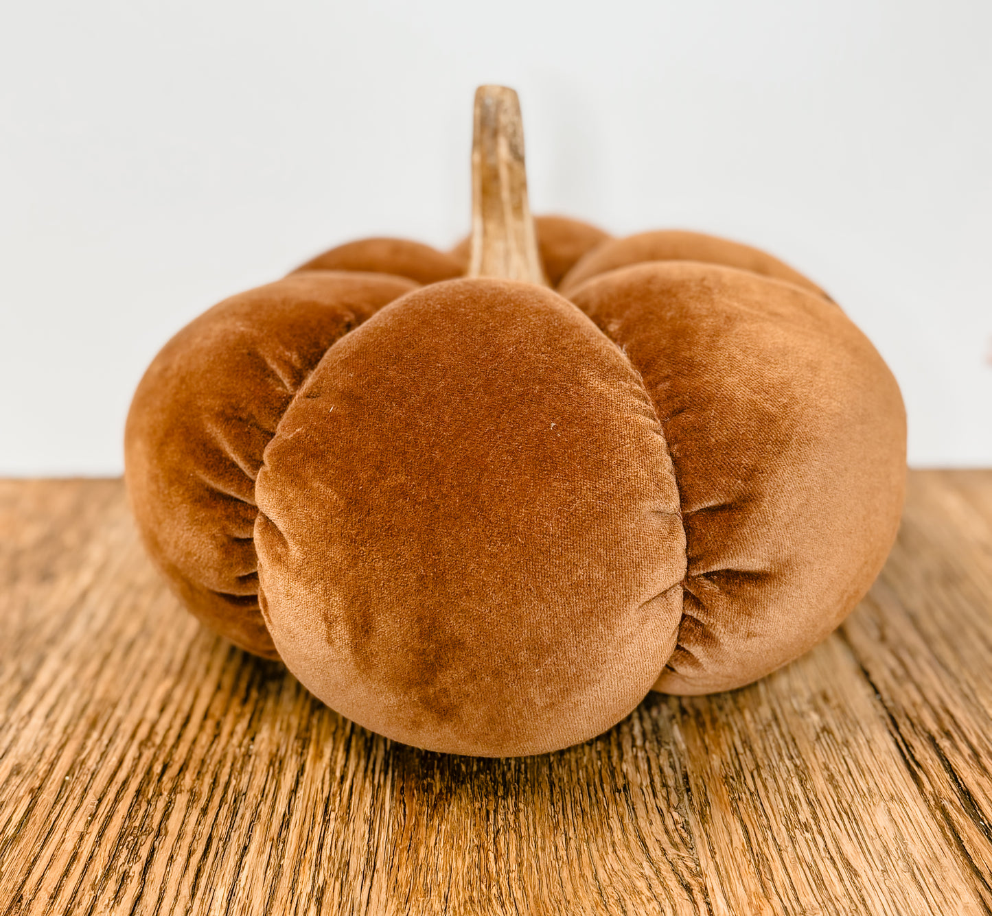 11.25 Inch Brown Velvet Pumpkin