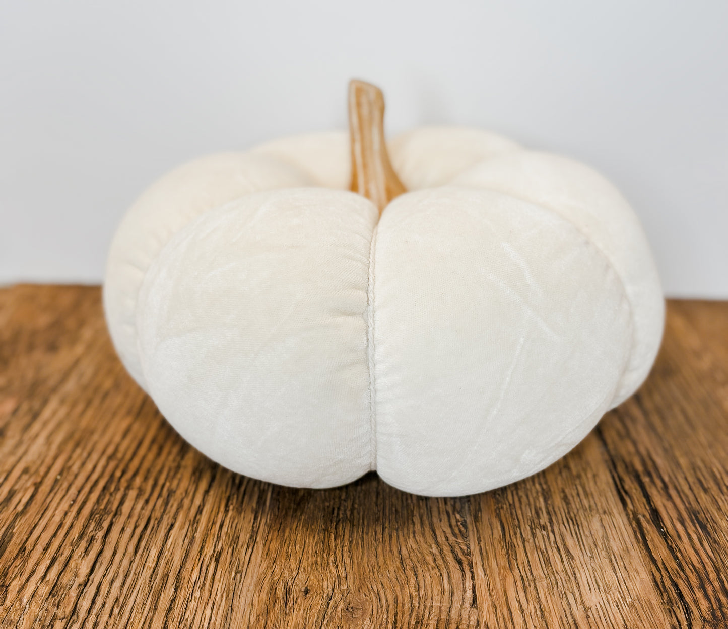 11.25 Inch Cream Velvet Pumpkin