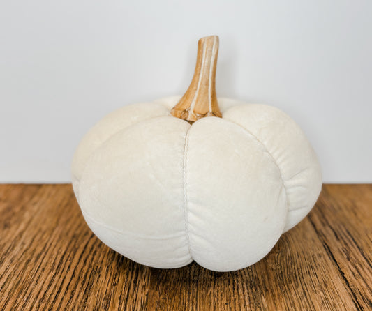 9.5 Inch Cream Velvet Pumpkin