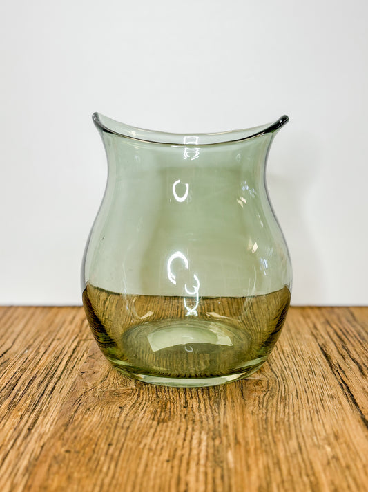 Green glass vase