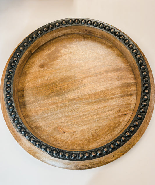 Black Rivet & Wood Nesting Tray (medium)