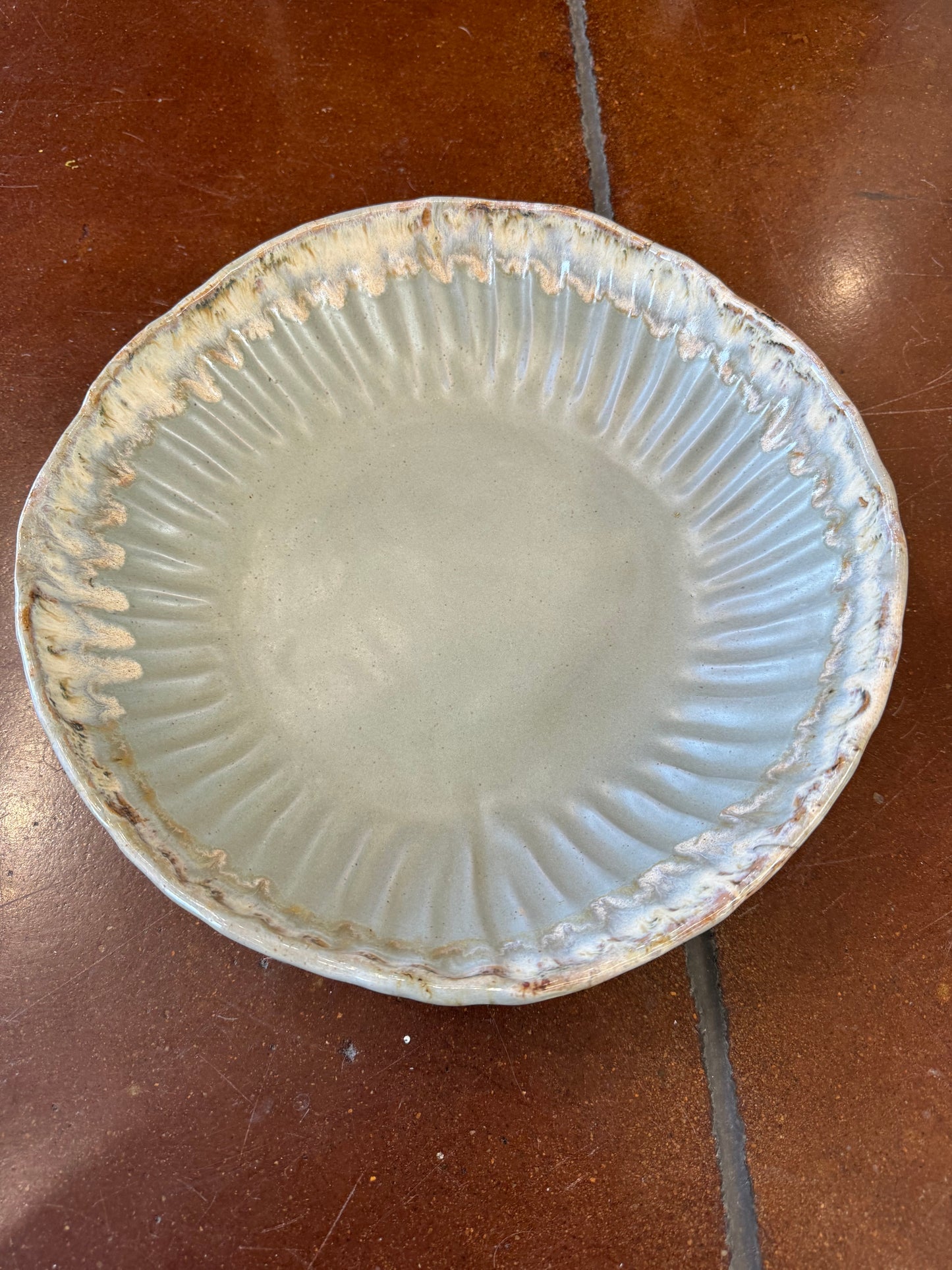 Crimped Serving Bowl- Peaceful