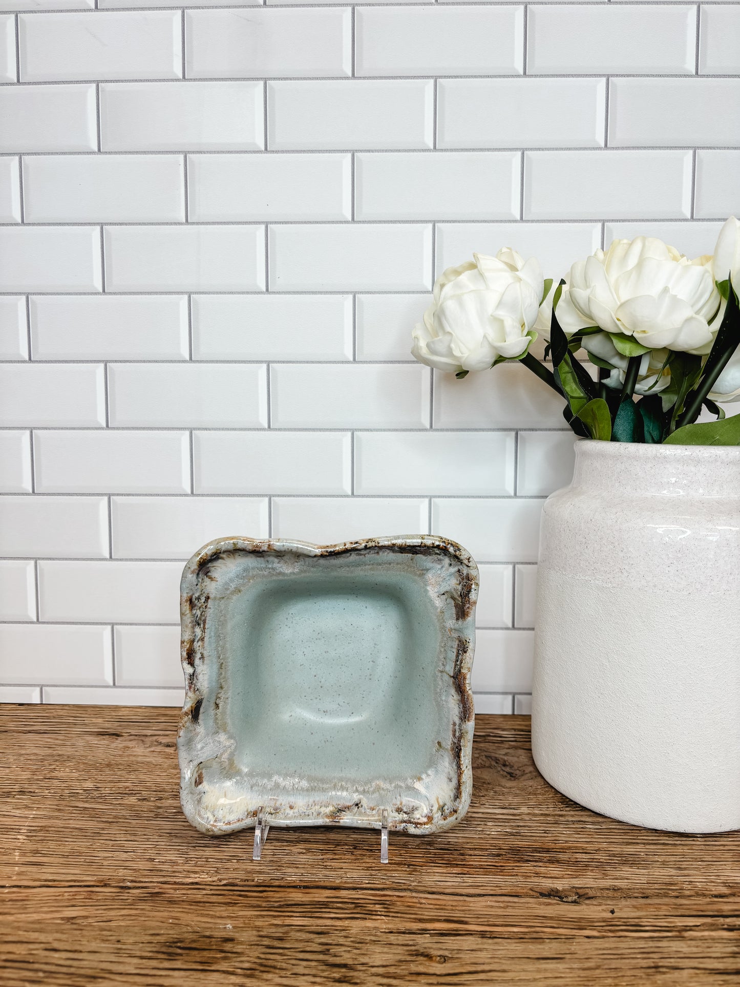 Square Snack Bowl-Peaceful w /Lapis