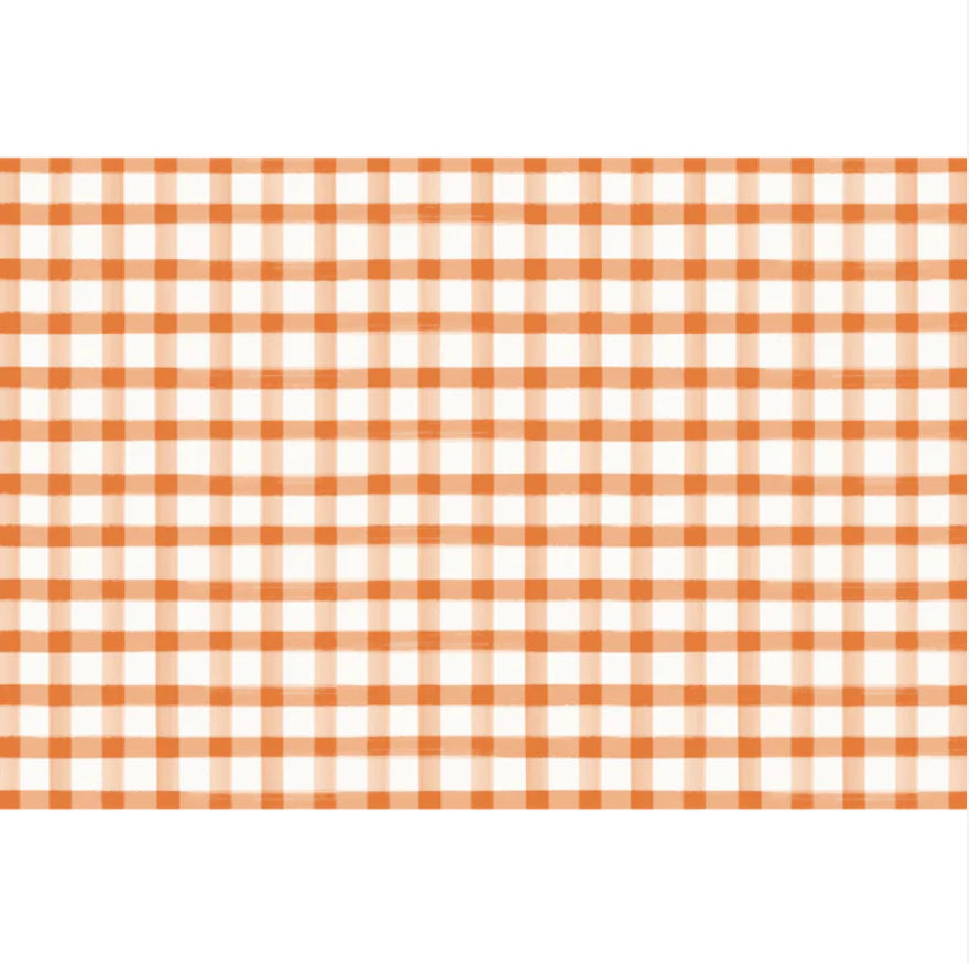 Orange Painted Check Placemat