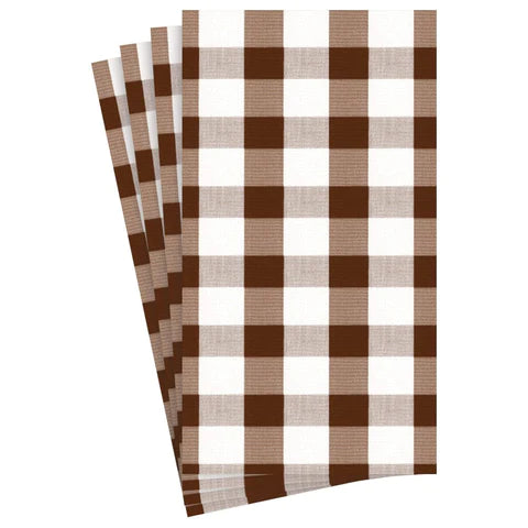 Chocolate Gingham Guest Towel