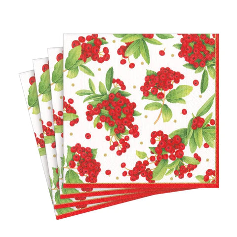 Napkin-Luncheon Christmas Berry Red