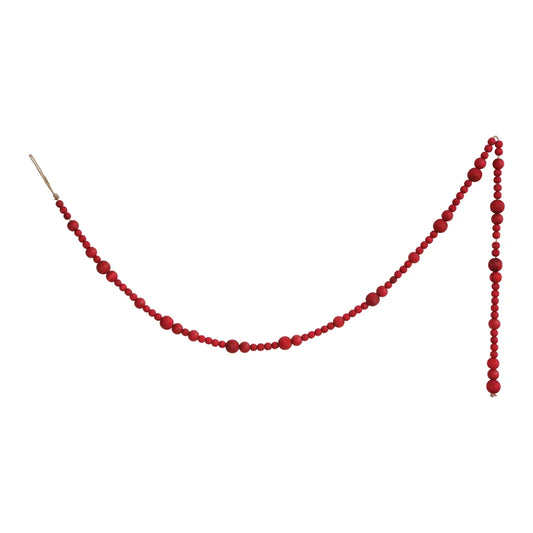 72”Red Wood Bead Garland