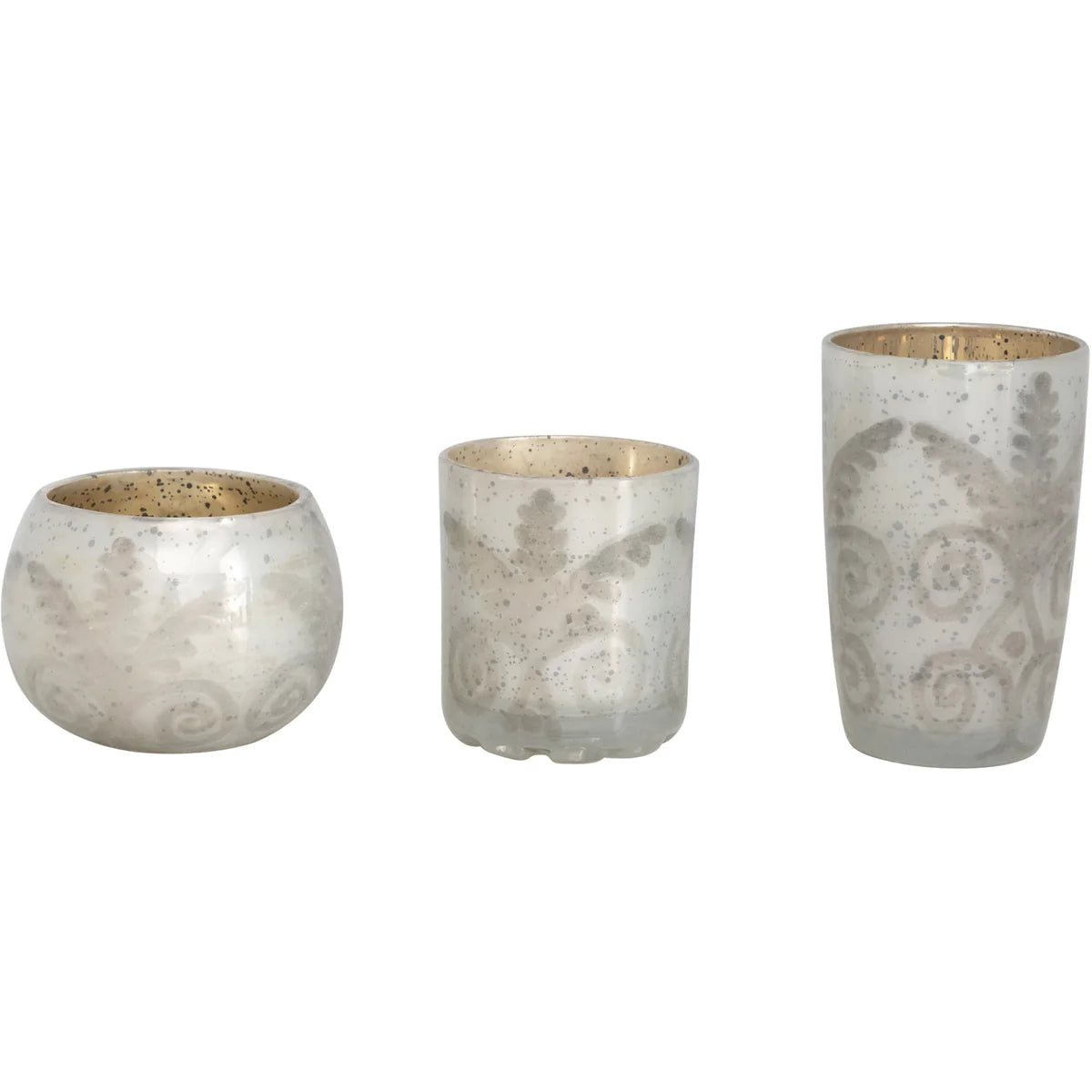 Mercury Glass Votives with design