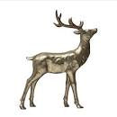 Pewter Finish Standing Deer