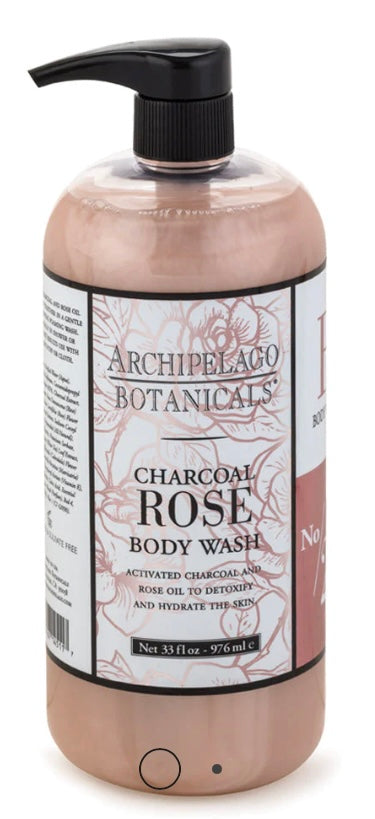 Charcoal Rose body wash, 33oz.