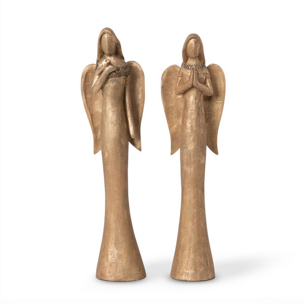 Pair of Carved Wood Angels