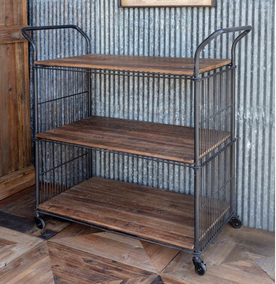 Reclaimed Wood and Metal Cart