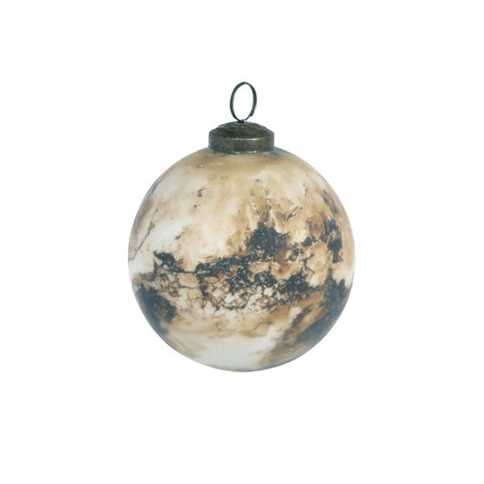 Brown Marble Mercury Glass Ornament Medium