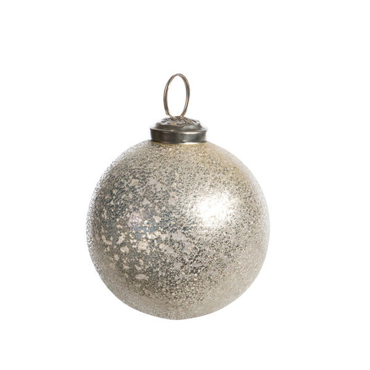 Frosted silver Glass Ornament Small