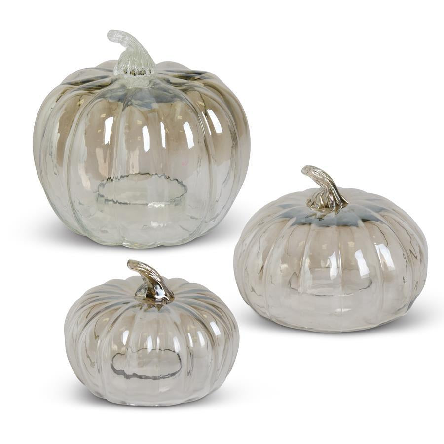 Transparent Glass Pumpkin Cloche 6”