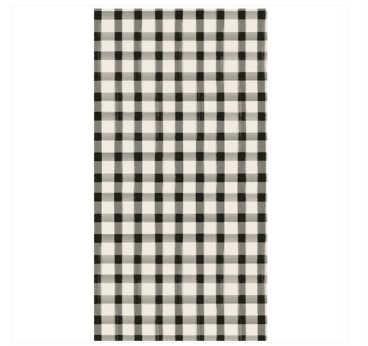 Black painted check guest napkin