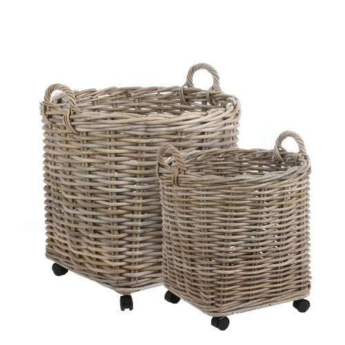 Lg Round Basket on Wheels