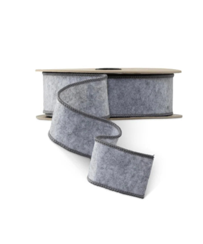 Grey Faux Wool Ribbon