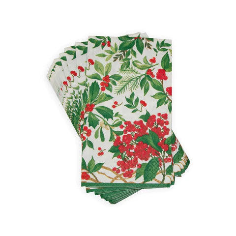 Holly Chintz White Guest Napkin