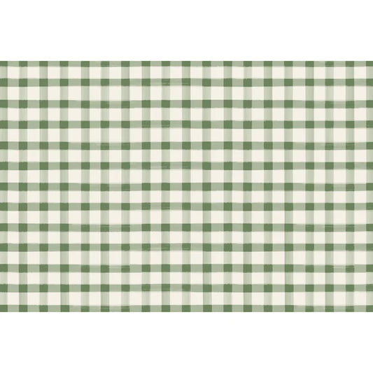 Dark Green Painted Check Placemat