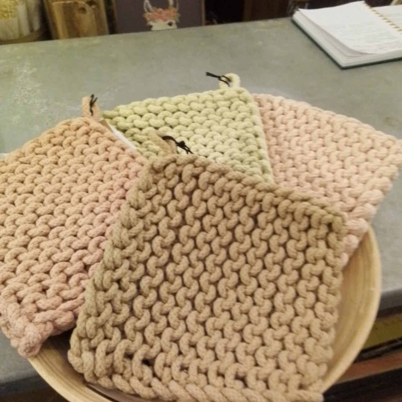 8”Square Cotton Crochet Potholder