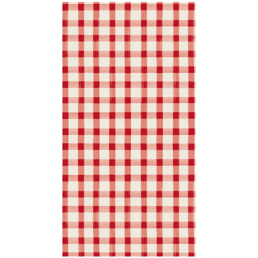 Red Painted Check Guest Napkin-16