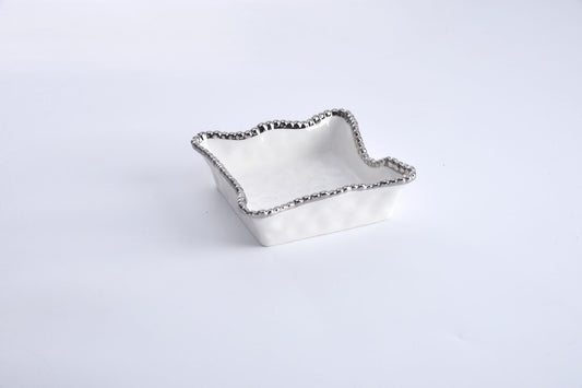 Cocktail Napkin Holder/Silver Edge