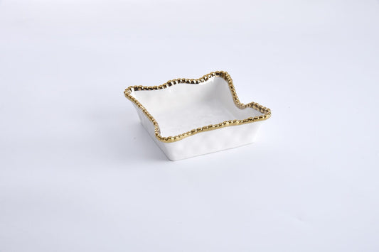 Cocktail Napkin Holder/ Gold Edge