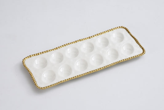 Deviled Egg Tray/ Gold Edge