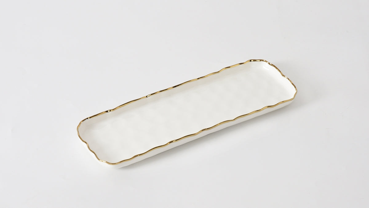 Small Rectangular Tray w gold trim