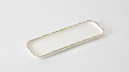 Small Rectangular Tray w gold trim