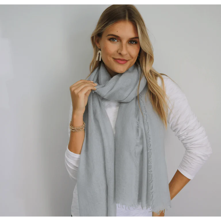 Cashmere Scarf- Lt. Gray