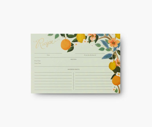 Pack of 12 Citrus Recipe Cards