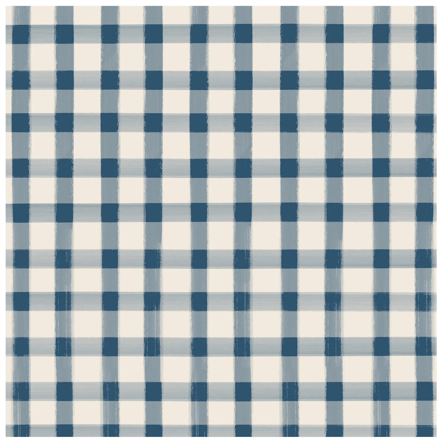 Navy Painted Check Cocktail Napkin-pk 20