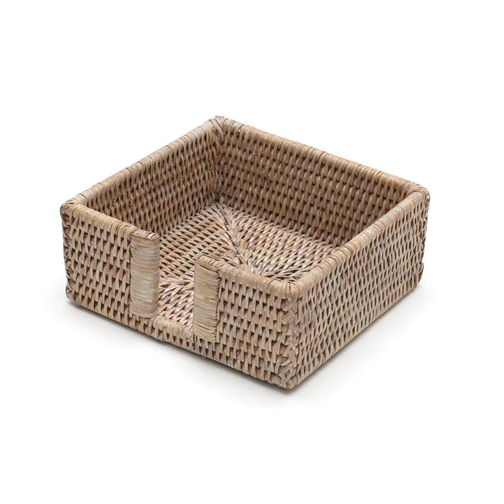 Bleached Rattan Cocktail Napkin Holder