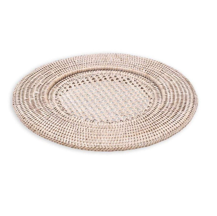 White Rattan Charger