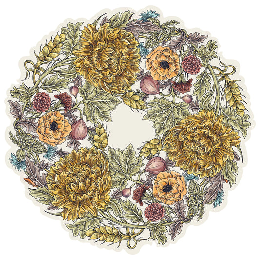 Die Cut Autumn Acanthus Wreath Placemat-12 Sheets