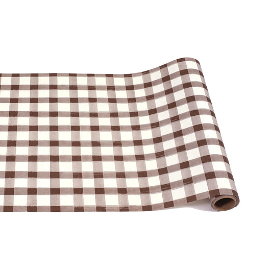 Brown Painted Check Runner-20”x25’