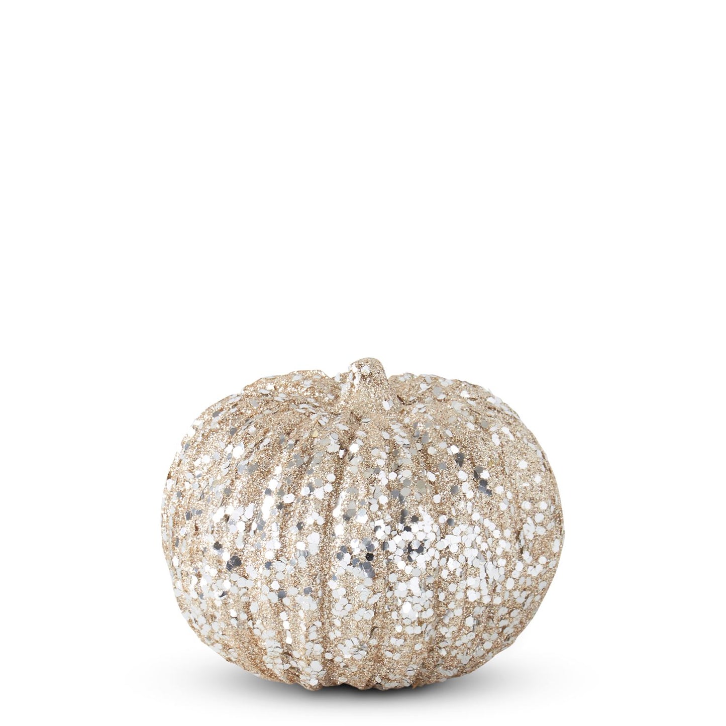 4 inch Champagne Glitter & Sequin Pumpkin