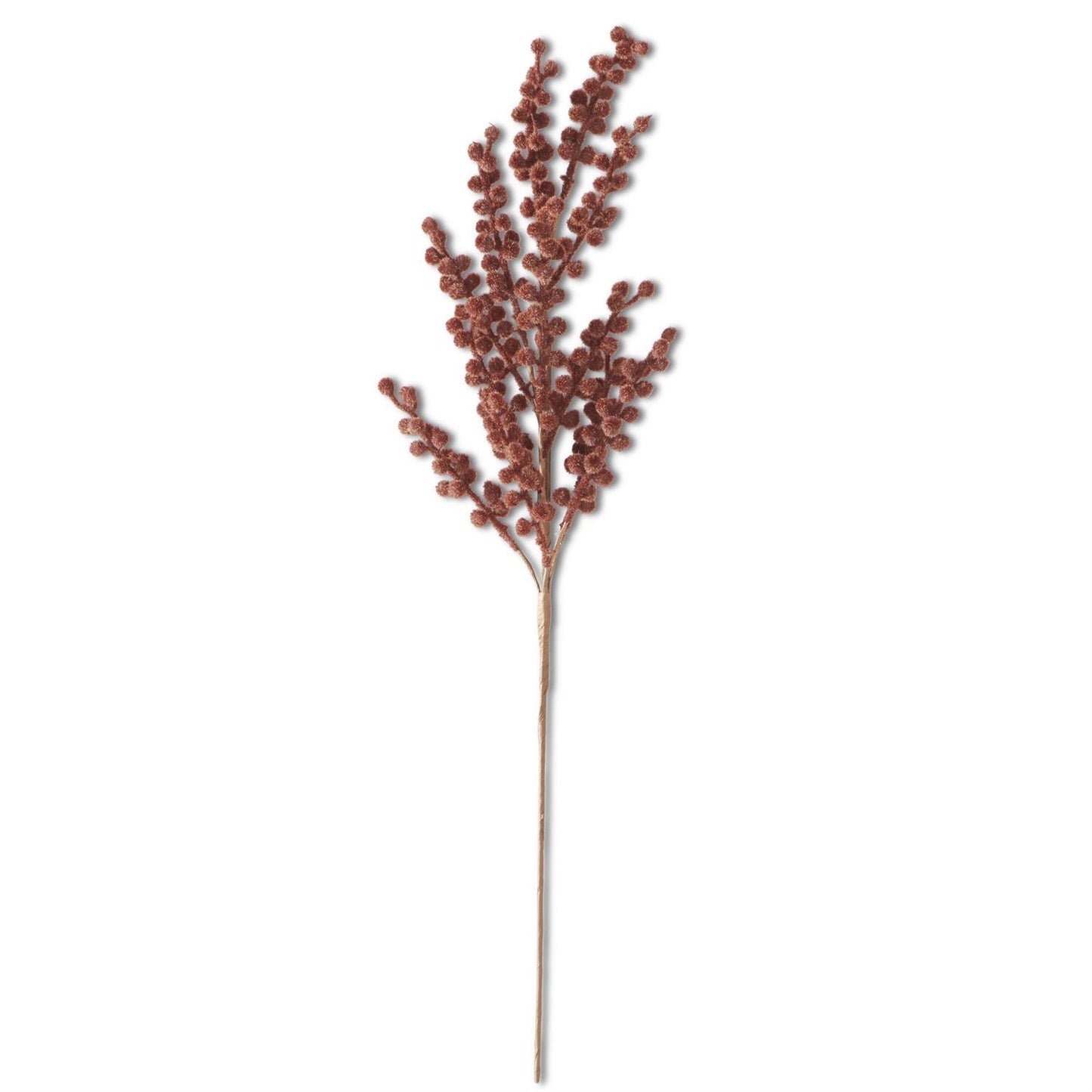 28 inch Brown Flocked Berry Stem