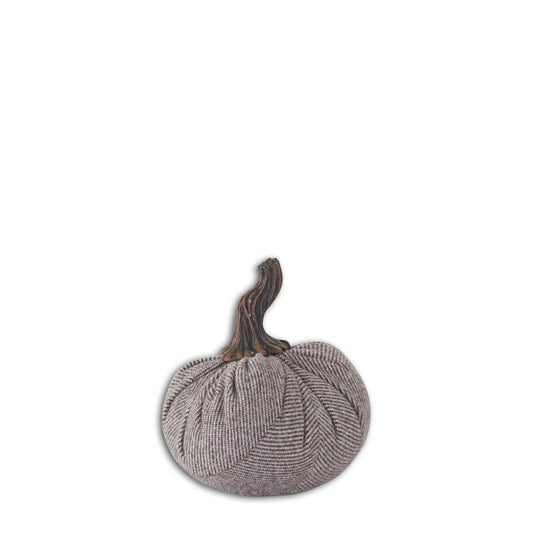 5 inch Gray Thin Stripe Fabric Pumpkin